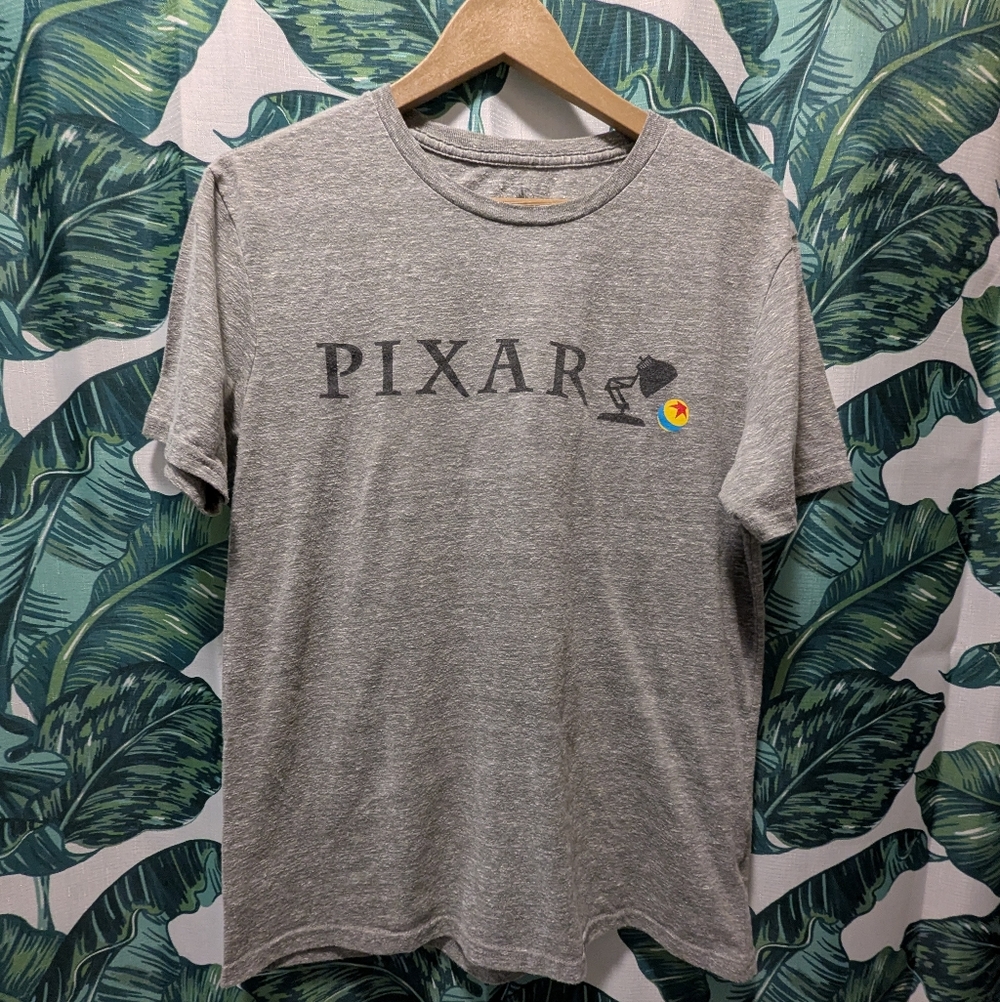 Disney Pixar Heather Gray Logo Short Sleeve Tee